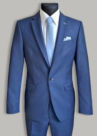 Garnitur niebieski 1 guzik